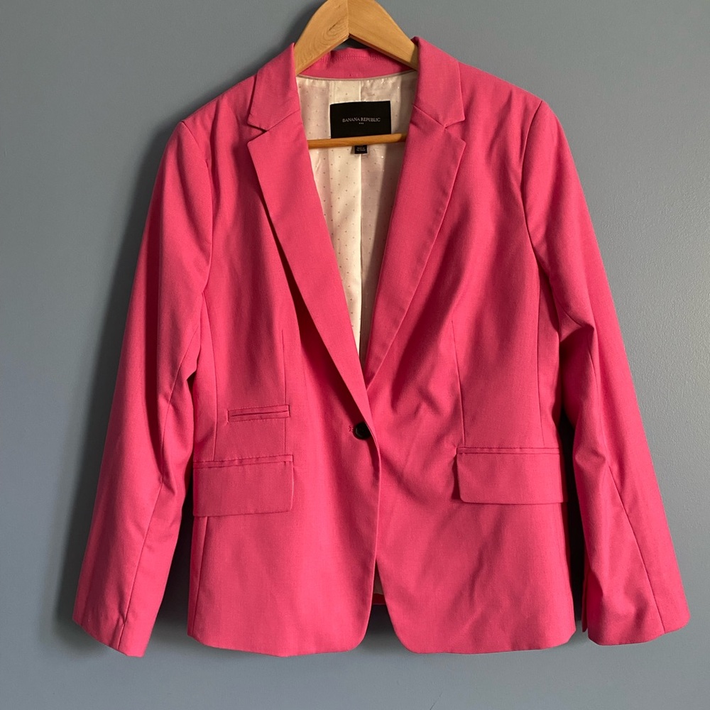 Banana Republic Hot Pink Single-Button Blazer